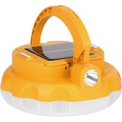 Resim Yaozixa Güneş Enerjili Kamp Lambası - 4 Işık Modu Soğuk Beyaz-ıslak Beyaz-doğal Beyaz-flashlight Manyetik & Asağırabilir - Ng100 Küçük Sarı Batarya Dahil + Şarj Kablosu Sarı 