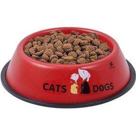 Resim Renkli Metal Mama Kabı Kedi Köpek Mama Su Kabı 16 CM 