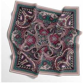 Resim Etnik Desenli Soft Pamuk Eşarp - 04479 - 90 X 90 / Vişne Vişne 