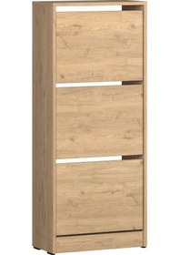 Resim Flat Duo Üç Katlı Ayakkabılık Florida Meşe 51x119x26 Cm Meşe 
