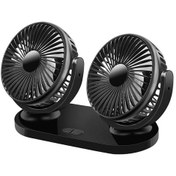 Resim Enraco Çift Başlıklı Araç Fanı Oto Fan Vantilatör 12v 24v Siyah 