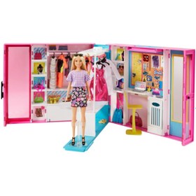 Resim Barbie® Bebek Ve 25'ten Fazla Aksesuar Ile Barbie'nin Rüya Gardırobu™ Gbk10 