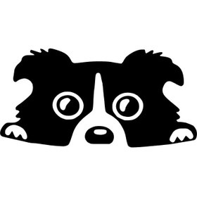 Resim habune Camdan Bakan Köpek Sticker 20 X 10 Cm 