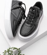 Resim Marjin Kadın Sneaker Yüksek Taban Bağcıklı Spor Ayakkabı Azin siyah 