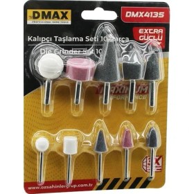 Resim Dmax 10 Pcs Kalıpcı Taşlama Seti Temizleme - Parlatma - Çapak Alma - Pas Sıyırma (4767) 