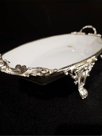 Resim Limoges Paniz Sunum Tabağı Ayaklı 41 Cm Gümüş Whs148 