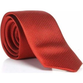 Resim Gaffy Kırmızı Slim Fit Düz Renk Dokuma Kravat / DDK-20 Kırmızı 