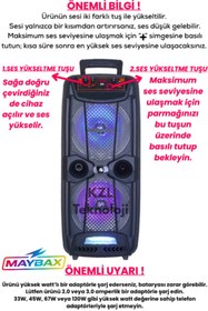 Resim OWWOTECH A Bass Usb Fm Bt Kablolu Mikrofon Rgb Led Toplantı Parti Eğlence Ses Sistemi 