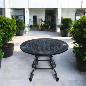 Resim Q100 Alüminyum Döküm Yuvarlak Bahçe ve Balkon Masası 