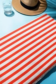 Resim Dijital Baskı Plaj Deniz Havlusu Renkli Çizgili Desen Peştamal HVL0224 