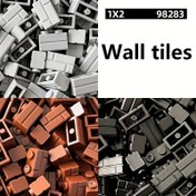 Resim 120 adet/Küçük Parçacık 1x2 Duvar Tuğlası Klasik Yapı Blokları, Duvar Tuğlası İnşaat Çit Askeri DIY Bulmaca Oyuncak, 98283 Duvar Tuğlaları ile Uyumlu, Noel Doğum Günü Hediyesi 