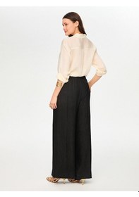 Resim Faik Sönmez Beli Lastikli Kendinden Dokulu Wide Leg Fit Pantolon S26pnt030 Us26pnt03010 Siyah 