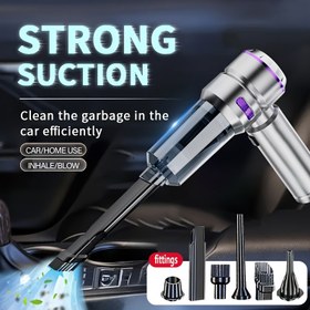 Resim Kablosuz süper güçlü taşınabilir araç çekap makinesi, USB şarjlı, araba temizliği için / Araç Çekap Makinesi, Noel hediyesi, Araba Aksesuar Hediye 
