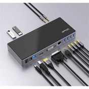 Resim QG-D3901 Type-C Hub 14 in 1 HDMI - VGA - RJ45 - USB-A/B - Aux Çoğaltıcı Adaptör QGeeM