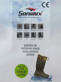Resim Sonimix Eva Termal Avcı Çizme Haki -30 Derece Soğuğa Dayanıklı (545634856) Haki 