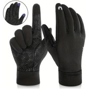 Resim Turcoshop11 Rıgwarl Siyah L Kışlık Bisiklet Eldiveni Reflektif Çift Parmak Silikon 