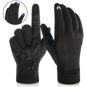 Resim Turcoshop11 Rıgwarl Siyah L Kışlık Bisiklet Eldiveni Reflektif Çift Parmak Silikon 