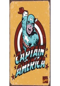 Resim Captain America marvel (10 CM X 20 CM) mini retro ahşap poster 