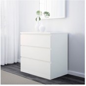 Resim IKEA Malm 3 Çekmeceli Beyaz Şifonyer 80x78 Cm 