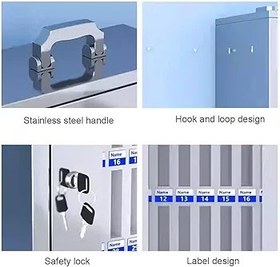 Resim Sınıf Ofis Fabrikası için 36 Yuvaları Taşınabilir Gümüş Cep Telefonu Soyunma Kutusu - Okullar Etkinlikler ve İşyerleri için Güvenli Telefon Depolama Çözümü 