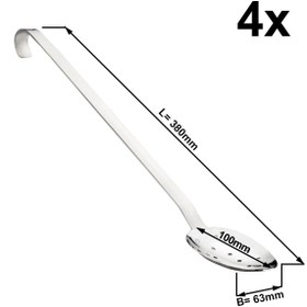 Resim Servis Kepçesi - Ø63mm - Paslanmaz Çelik - Uzunluk:380mm - (4 Adet) 