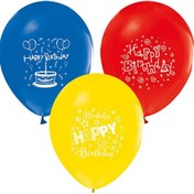 Resim Balonevi Balon 1+1 Happy Bırthday Party Baskılı 12 İncPastel 100 Lü 
