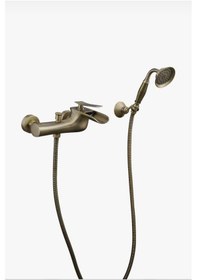 Resim İsaoğlu Yapı Mat Gold Duş Seti Naturel Akışlı Country Tasarım Duş Sistemi Mat Altın Gold 