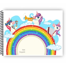 Resim printkonsept 3'lü Set Resim Defteri,küçük Boy Resim Defteri,resim Defteri,15 Yaprak, Spiralli Resim Defteri 17*24 