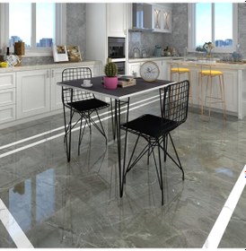 Resim Knsz masa sandalye takımı hem75mazlum grisyh 070*070 2 sandalye syhsyh 