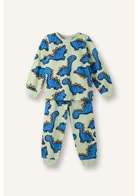Resim Defacto Erkek Bebek Pijama Takımı Dinozor Desenli Uzun Kollu Üst Uzun Alt G7131a526spgn158 Yeşil-gn158 