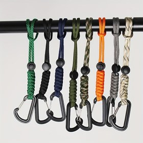 Resim 2 adet Taktik Cenneti Sırt Çantası Anahtarlıkları - Dayanıklı Polyester, Çok Renkli Paracord Tasarımı ile Şık Metal saç tokası, Yürüyüş, Kamp ve Günlük Kullanım için İdeal, Kamp Ekipmanı | Modern Sırt Çantası Aksesuarı | Dayanıklı Fermuar Çekmeceleri, Anahtarlık Aksesuarları 