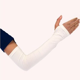 Resim Sonbaharmoda Parmak Geçmeli Penye Esnek Likralı Kolluk 1 Çift Beyaz Unisex Beyaz 