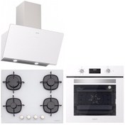 Resim Silverline BO6502W02 - CS5436W01 - 3457 Soho 60 CM Beyaz Cam Ankastre Set Silverline