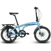 Resim Carraro Flexi 108 Hd - 20 Jant 8 Vites Katlanır Bisiklet - Mat Koyu Gri / Koyu Turkuaz Siyah 