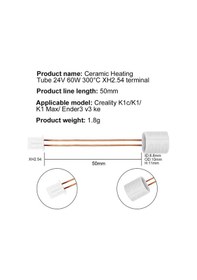 Resim Creality K1- K1c-k1 Max-ender3 V3 Ke Seramik Isıtıcı Fişek 