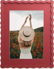 Resim Sunshine022 Kırmızı 11x14 İnç Dalgalı Duvar Ve Masaüstü Fotoğraf Çerçevesi Modern Dekor 