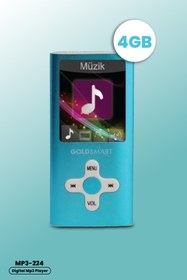 Resim Goldsmart Mp3-224 Mavi 4gb Ses Kayıt Özellikli Digital Mp3 Player 