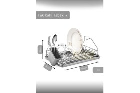 Resim Feyza Design Pratik Tek Katlı Bulaşıklık Sepeti, Gri, Dayanıklı ve Kullanışlı 