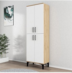 Resim Ferniso Mobilya 4 Kapak 6 Bölmeli Ayakkabılık Ud-beyaz Beyaz 