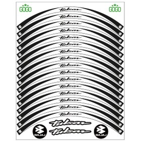 Resim Bajaj Pulsar Siyah Beyaz Reflektörlü Jant Şeridi N11.55813 