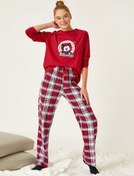 Resim Mickey Mouse Lisanslı Pamuklu Pijama Seti 