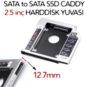 Resim Ssd Caddy 12.7 Mm Dvd To Ssd Kızak 2 Hdd Bağlama 