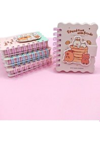 Resim Capybara Tavşan Ayı Cırtlı Cep Boy Mini Not Defteri 7x8 Cm - Beyaz 