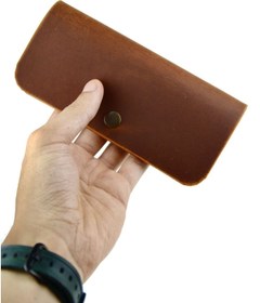 Resim Mess collection El Yapımı Hakiki & Gerçek Deri Minimal Camel Renk Gözlük Kılıfı & Gözlük Kabı/hediyelik Eşyalar 