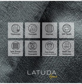 Resim Jakarlı Şönil Koltuk Örtüsü Kanepe Örtüsü Koltuk Şalı 175x215 Kaymaz Bulut Bulut 