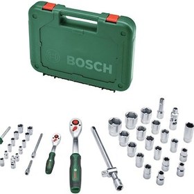 Resim Bosch 56 Parça 1/4'' + 1/2'' Cırcırlı Somun Sıkma Seti - 1600A02Z9G 