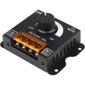 Resim 1 adet LED Işık Şeridi Dimmer, DC 12V-24V 30A PWM Dimleme Kontrol Cihazı, Tek Kanallı Tek Renk için Dimmer Düğmesi Ayarlı Parlaklık ON/Off Anahtarı 
