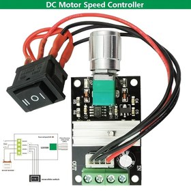 Resim RioRand Çift Yönlü DC Motor Hız Kontrol Cihazı - Ayarlanabilir PWM, 6V-28V 3A 80W, Kolay Bağlantı için Timsah Klipsli Kompakt Tasarım, 1203BB Çip, Siyah ve Yeşil Devre Kartı 