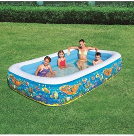 Resim Bestway 54121 Okyanus Desenli Aile Havuzu 305 x 183 x 56 CM Çok Renkli 