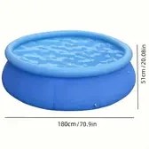 Resim 2025 Geliştirilmiş 3 Katmanlı Kalınlaştırılmış Dairesel Havuz - 3 Saniyede Hızlı Kurulum, Montaj Gerektirmez, Kendiliğinden Boşalan Açık/Kapalı Alan Spa Havuzu, Yetişkinler ve Büyük Köpekler & Kediler İçin, Taşınabilir Tahliye Vanası, Elektriksiz, Deniz Mavisi 